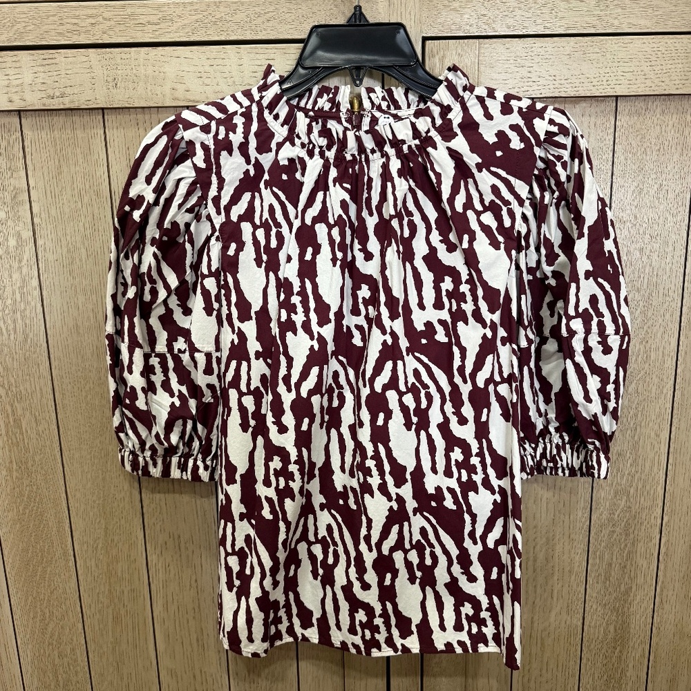 Margaret O’Leary Smock Neck Puff Sleeve Top